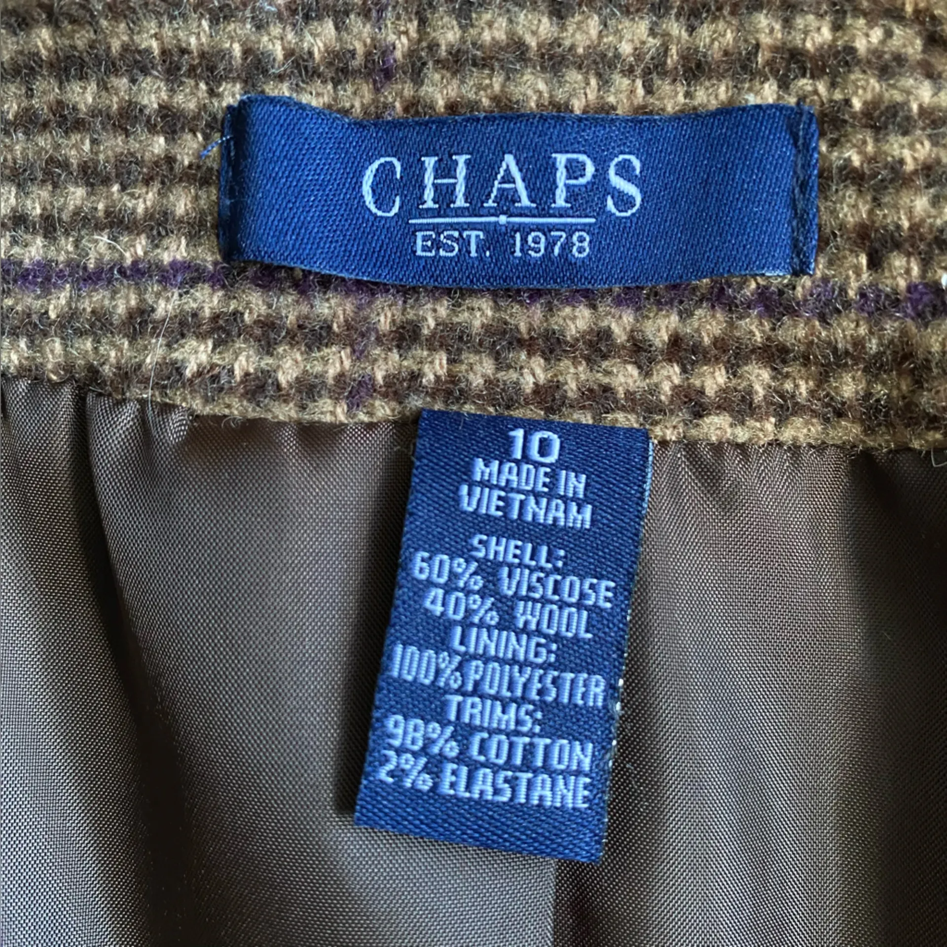 Chaps Wool Blend Houndstooth Blazer Elbow Patches 3 Button Single Breasted - Image 4