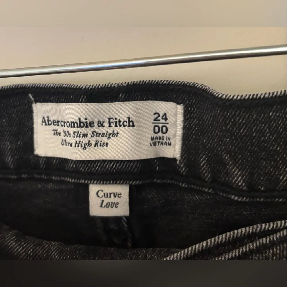 Abercrombie Curve Love 90s Slim Straight High Rise Crossover Jeans, 24/00 - Image 3