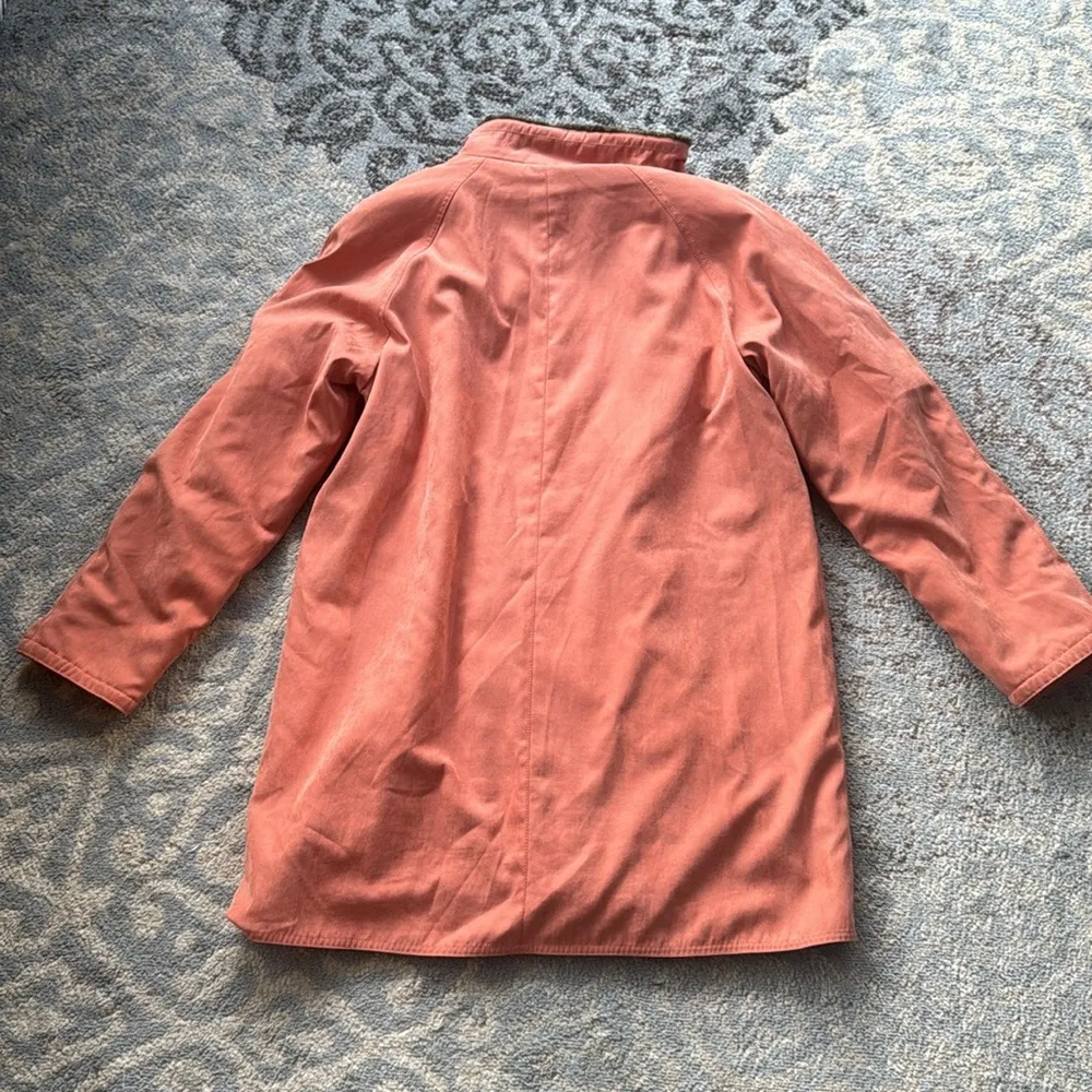 Vintage Claude Havrey Faux Fur Lined Coat Orange XL - Image 12