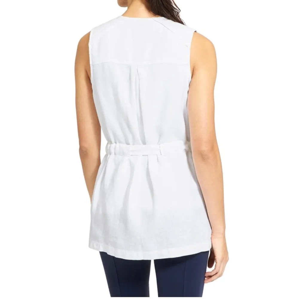 Athleta wanderbout White linen zip up vest sz xxs - Image 2