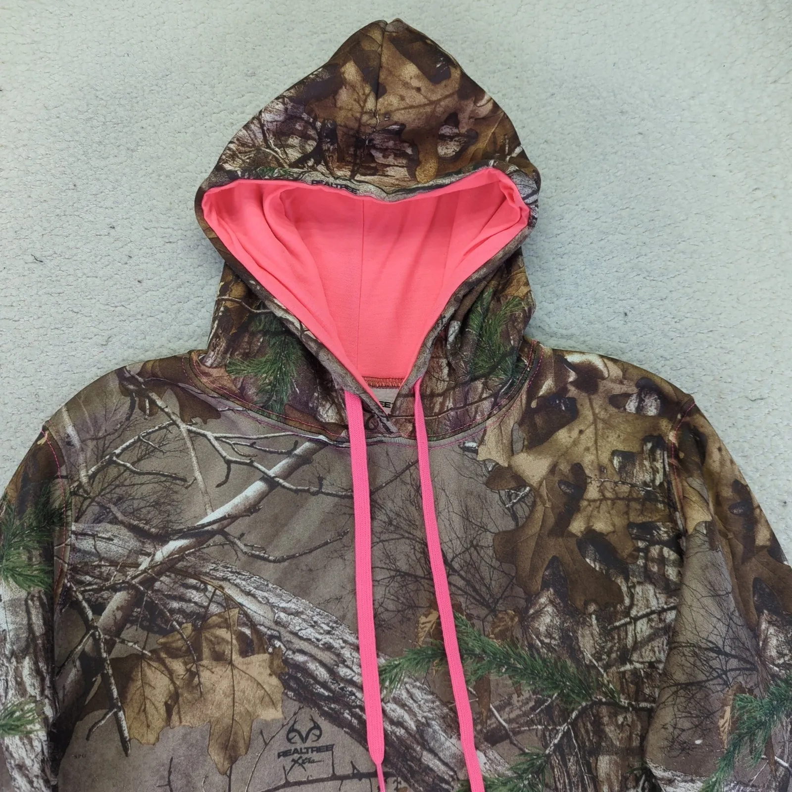 Realtree Camo Hoodie Pink Lined Hooded Sweatshirt Womens Medium Hunting - Image 5