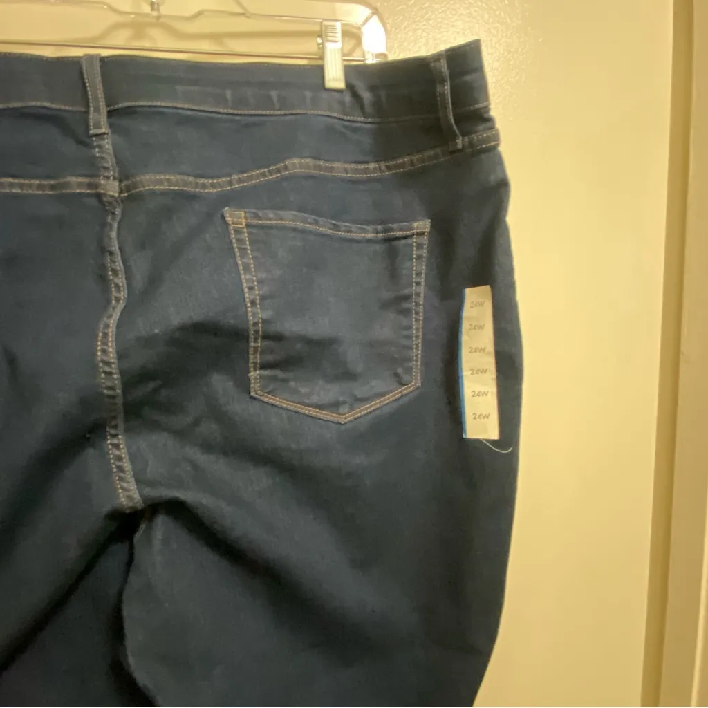 Ava & Viv Womens Denim Jeans 24W 48x28 Dark Blue Wash Skinny Stretch NWT New - Image 7