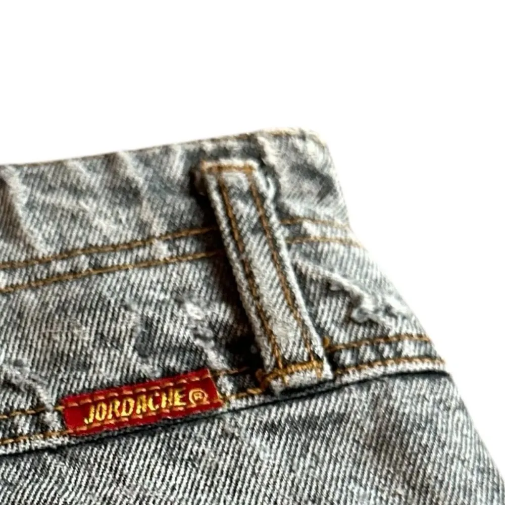 Jordace Retro Vintage 1990s Straight Leg Jeans Pants Logo Distressed Size 28 - Image 10