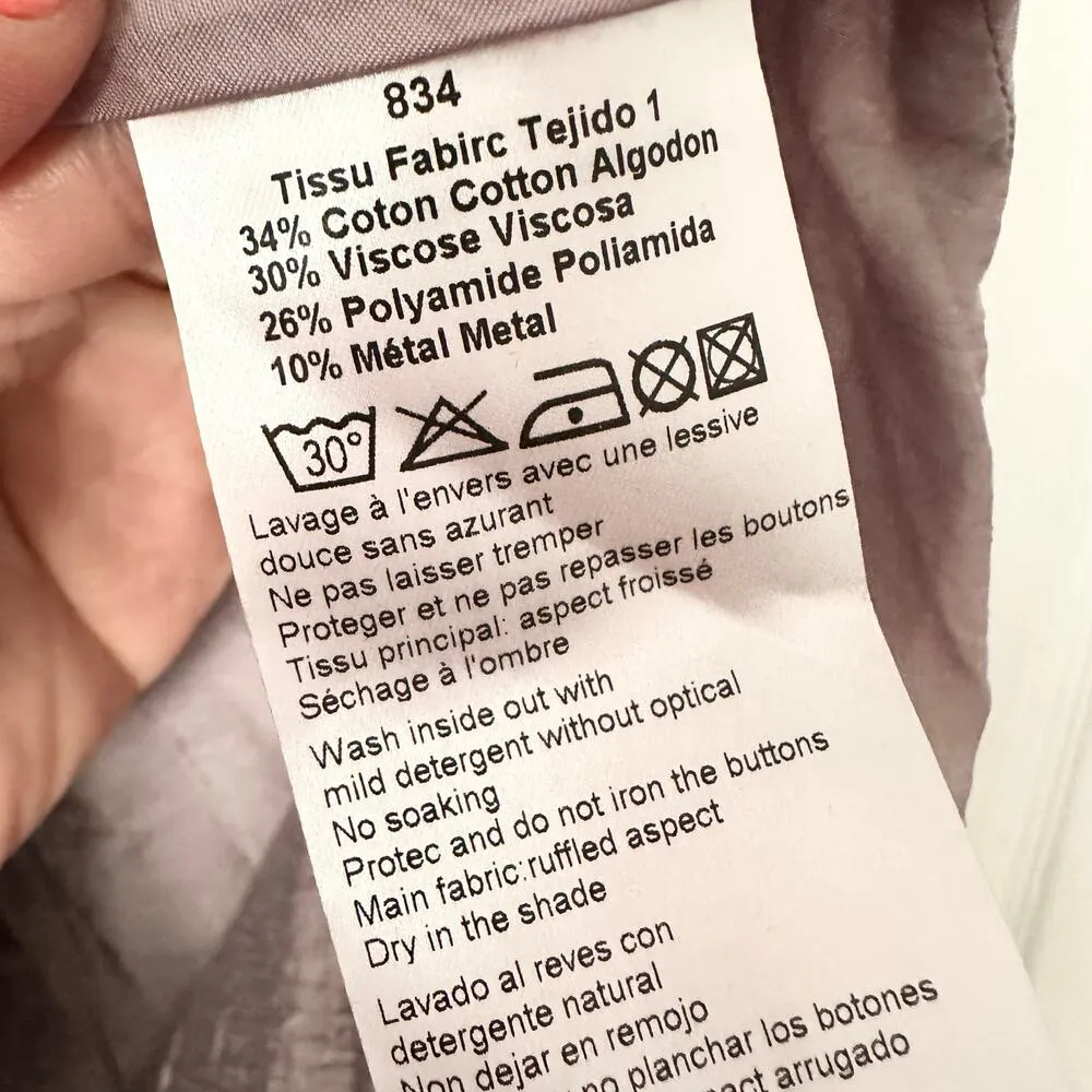 Bleu Blanc Rouge Mauve Purple Taffeta Bubble Hem Swing Dress Ruched Neck 36 Y2K Size undefined - Image 7