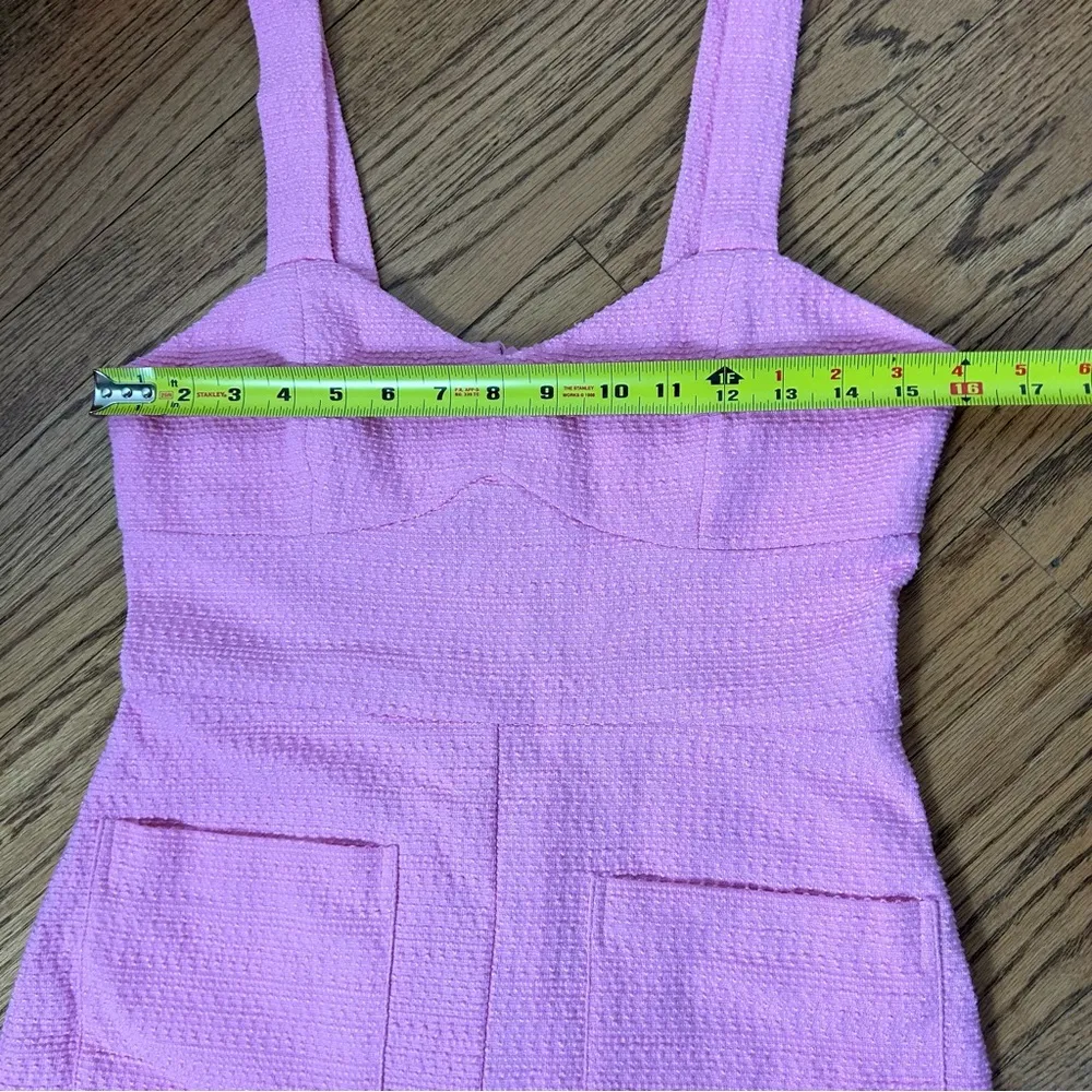 Zara | Pink Short Textured Weave Romper Jumpsuit Size M - Image 11