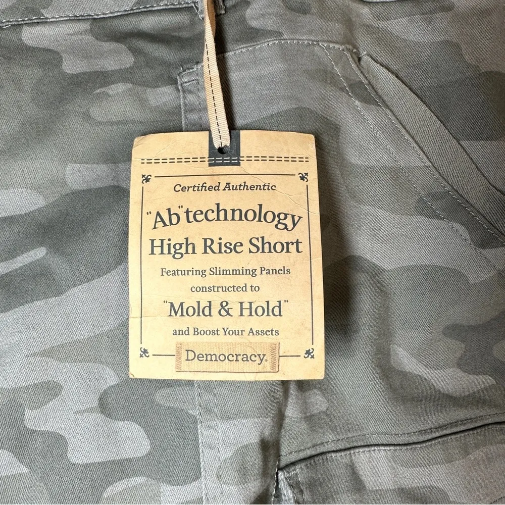 Democracy Shorts 24W Army Green Camo Camouflage Cargo Ab Technology Curvy New - Image 4