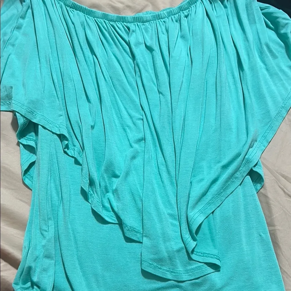 Women's Aqua Off-Shoulder Top - Image 6