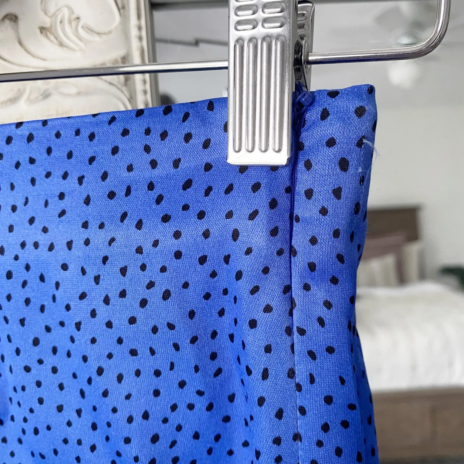 Zara Satin Side Slit Spotted Midi Skirt - Image 4