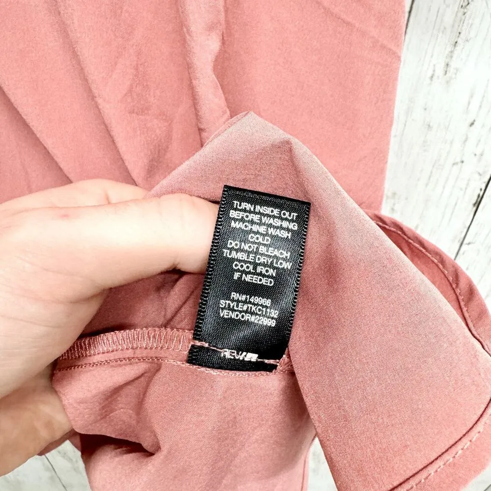 BKE Red Womens Size XL Short Sleeve High Low Mauve Blouse Top Polyester Lace - Image 3