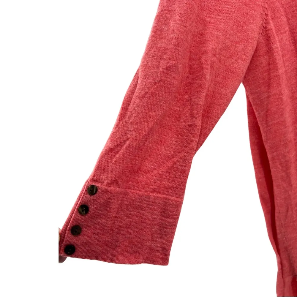 J Jill Merino Wool Tunic Sweater S 3/4 button sleeve office Capsule Minimalist - Image 3