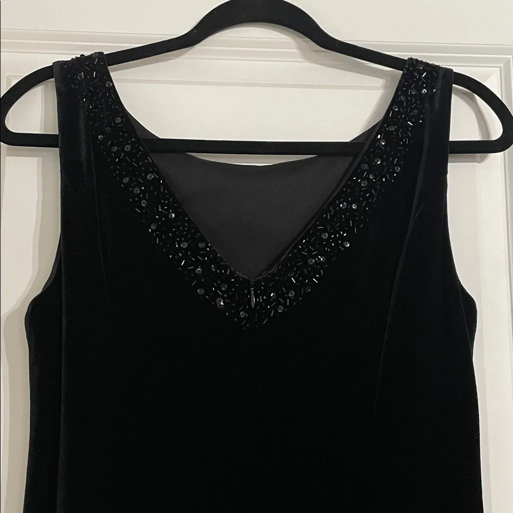 Jessica Howard Velvet Sequin Black Mermaid Dress Size 10 - Image 5