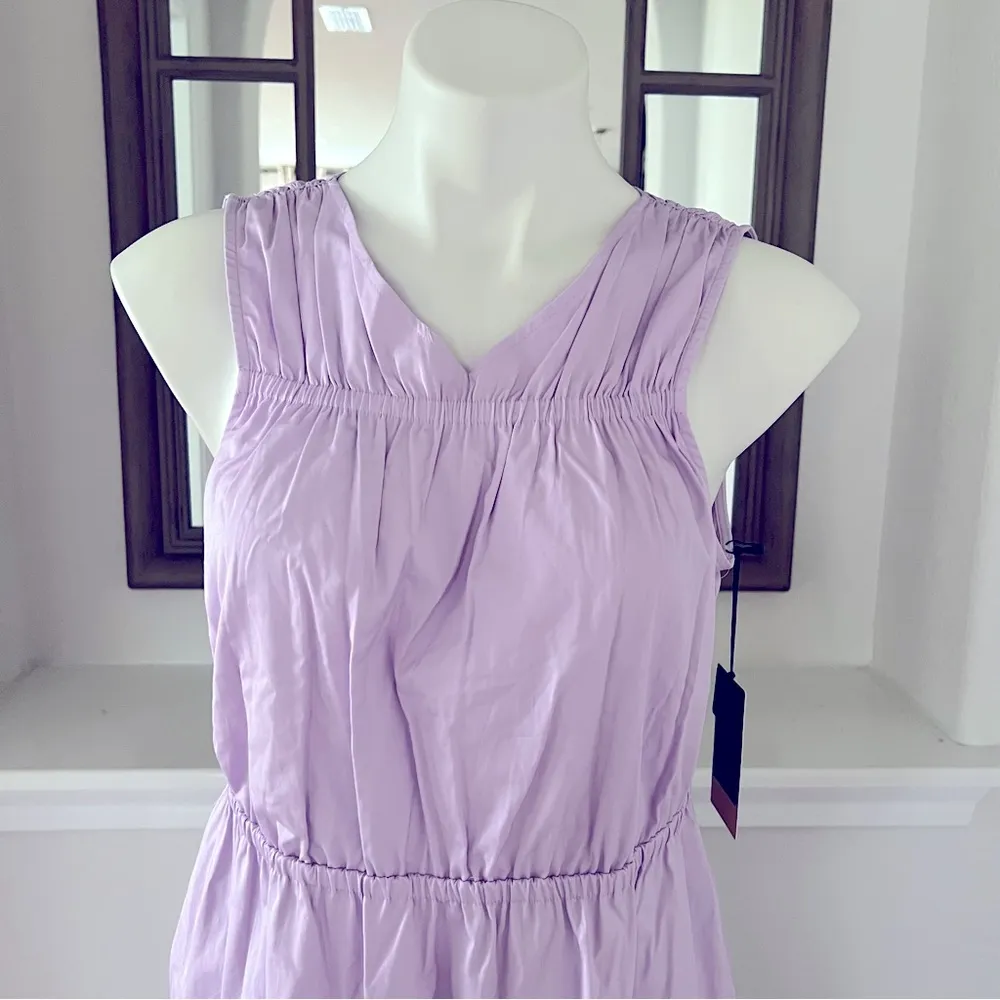 Halogen Sleeveless Tiered Poplin Dress Purple Bloom Lavender Size M New with Tag - Image 5