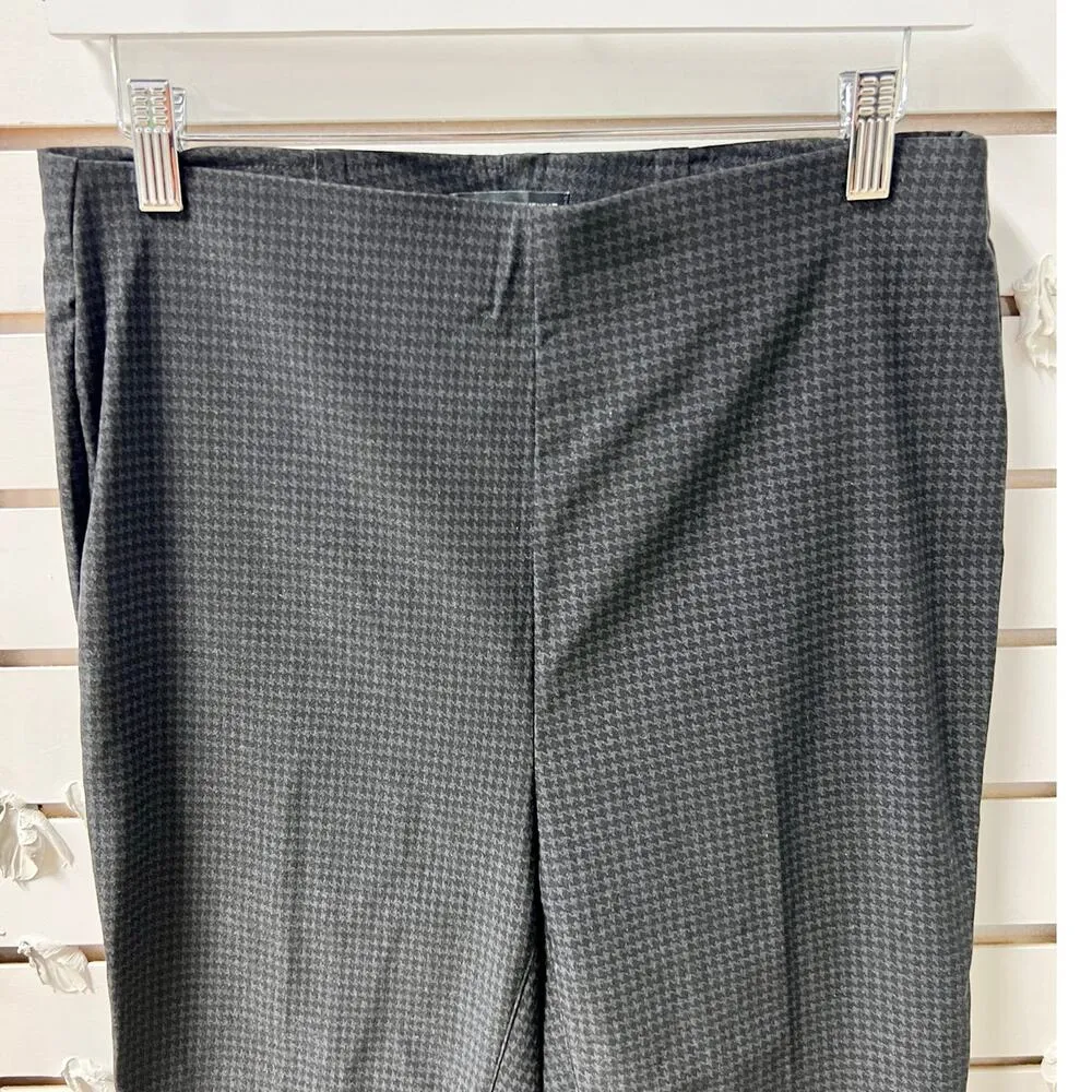Saks Fifth Avenue Houndstooth High Rise Skinny Trouser  Pants Black Women Size M - Image 2