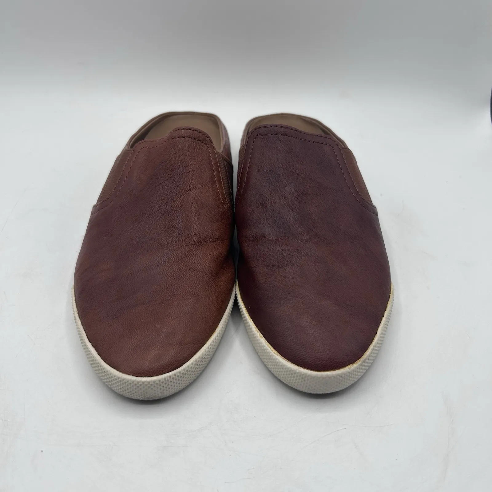 Womens Frye Melanie Brown Leather Slip On Flats Casual Loafers Shoes Size 8m - Image 2