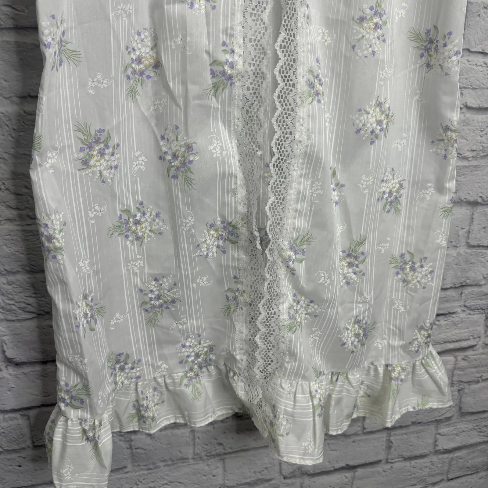 Vintage Ballet Peignoir Set Size M White Floral Cotton Blend Robe Gown Short New Size M - Image 4