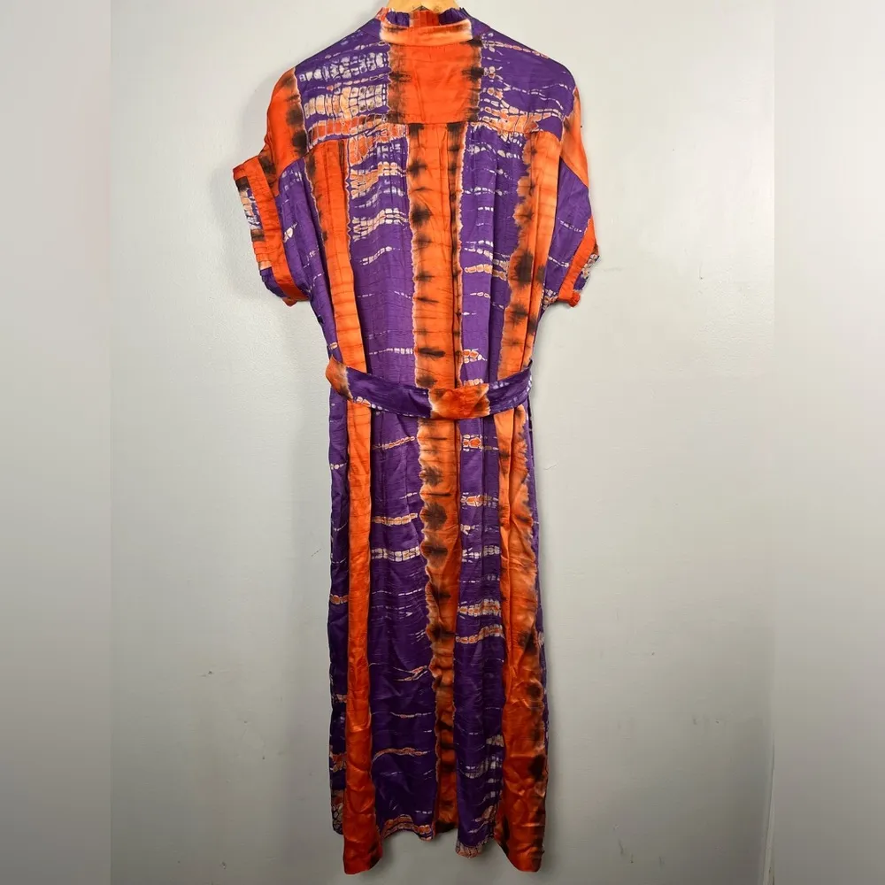 New CAROLINA K. Tie Dye Orange Valerie Kaftan SIZE LARGE purple - Image 13