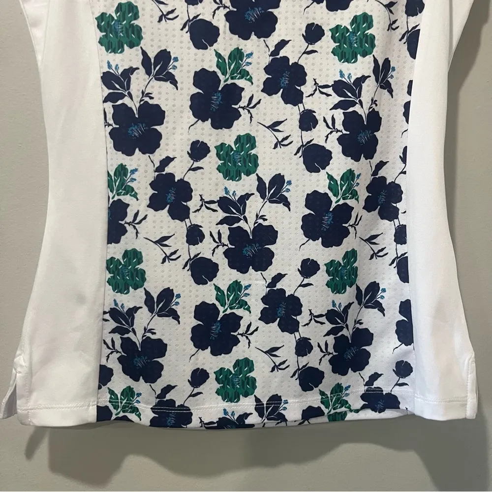 NWT Callaway Women's XS Golf Floral Sleeveless Blue Sleeveless Shirt MSRP $70 - Image 3