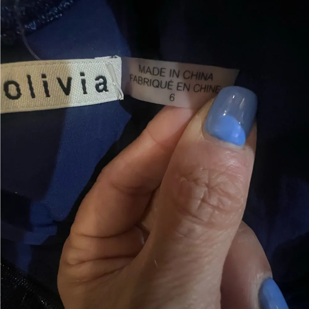 Alice and Olivia Katina Metallic Faux-Wrap Dress womens size 6 - Image 13