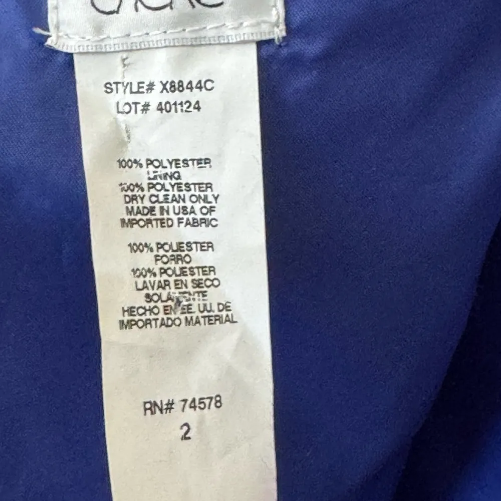 Cache Royal Blue Satin Strapless Empire Waist Formal Mini Dress Size 2 EUC - Image 4