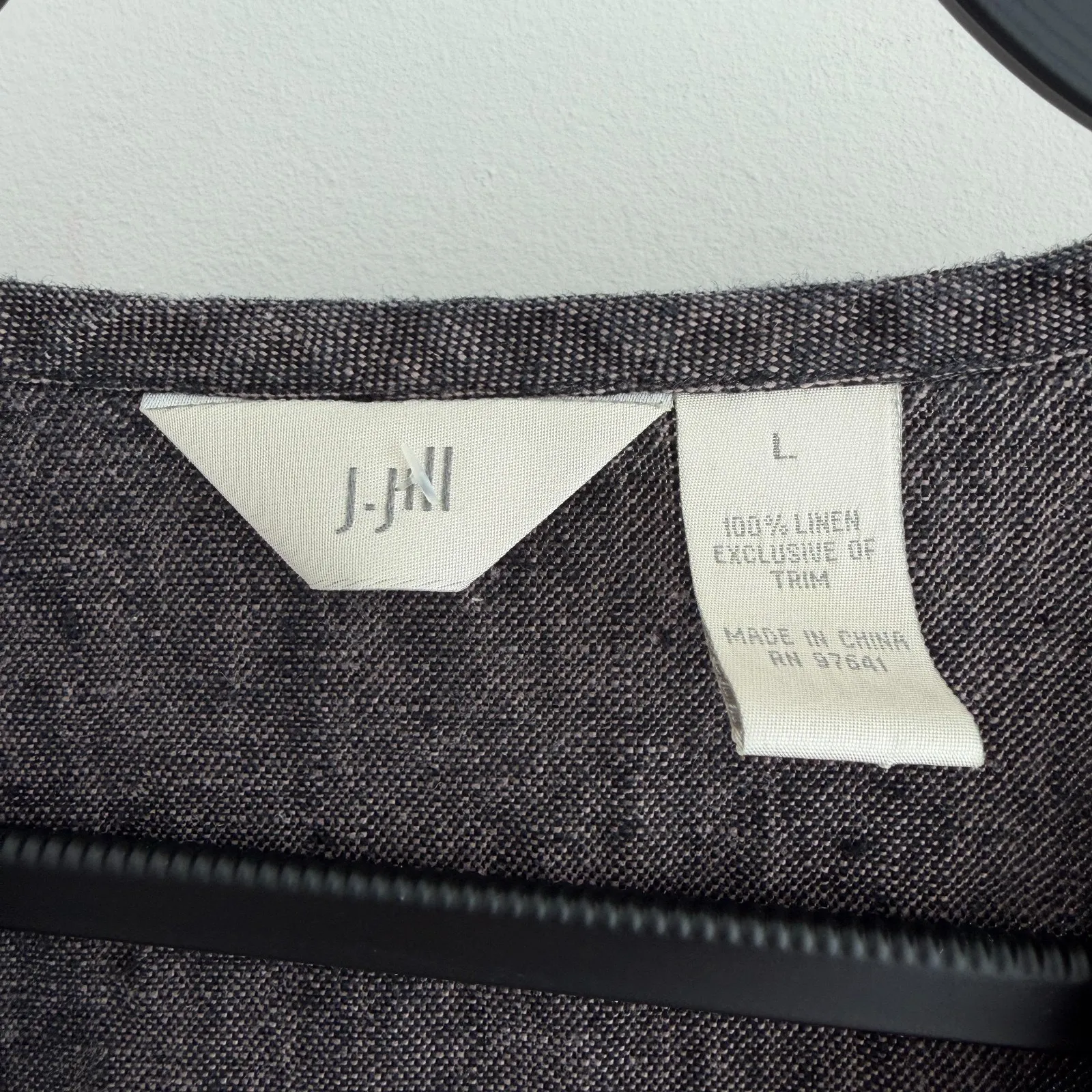 J Jill Linen Jacket Large Brown Taupe Button Up Rustic Lagenlook Boho Earthy - Image 7