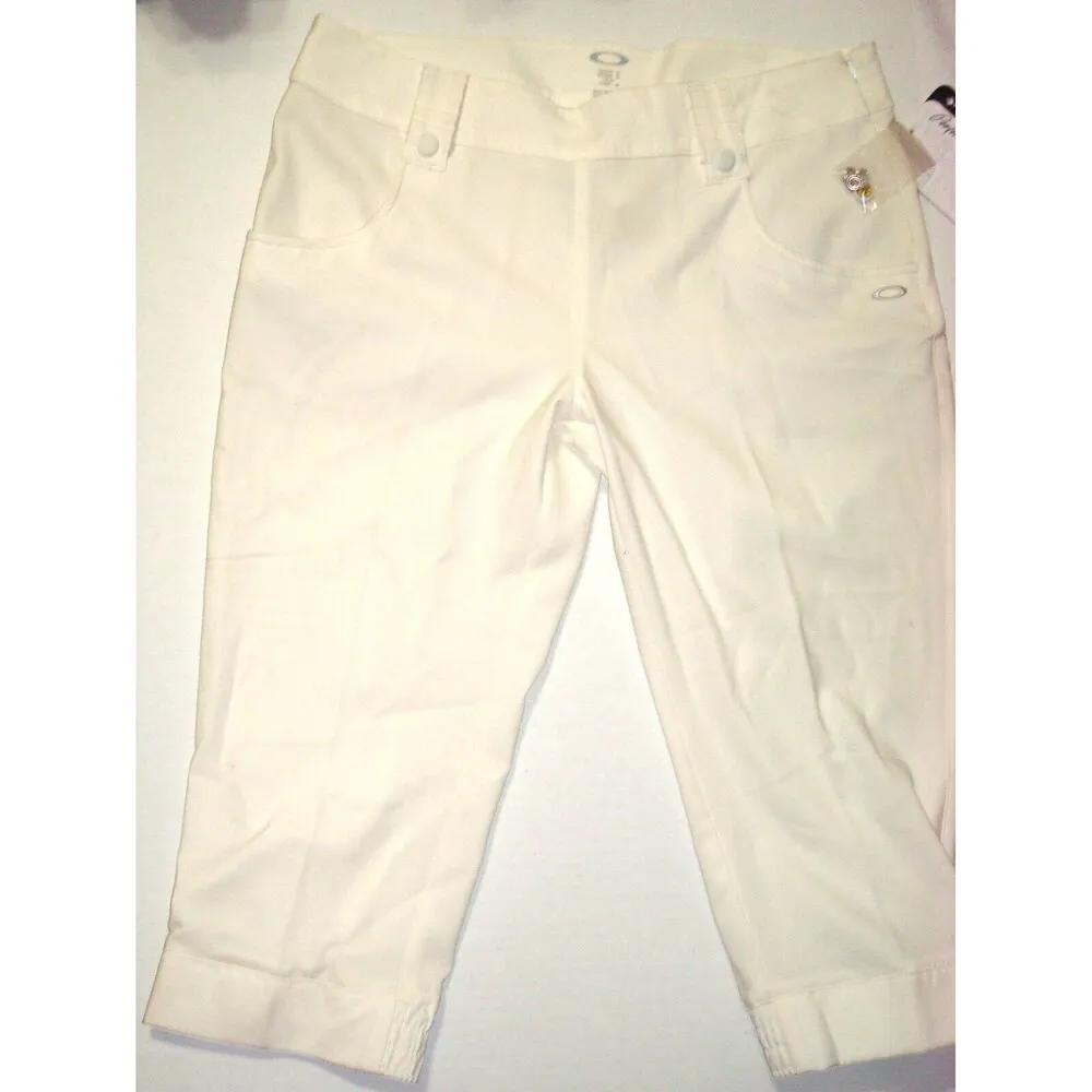 Womens 12 New NWT Golf Palm Capri Pants Pockets Long UPF 50 White Oakley Knee - Image 3