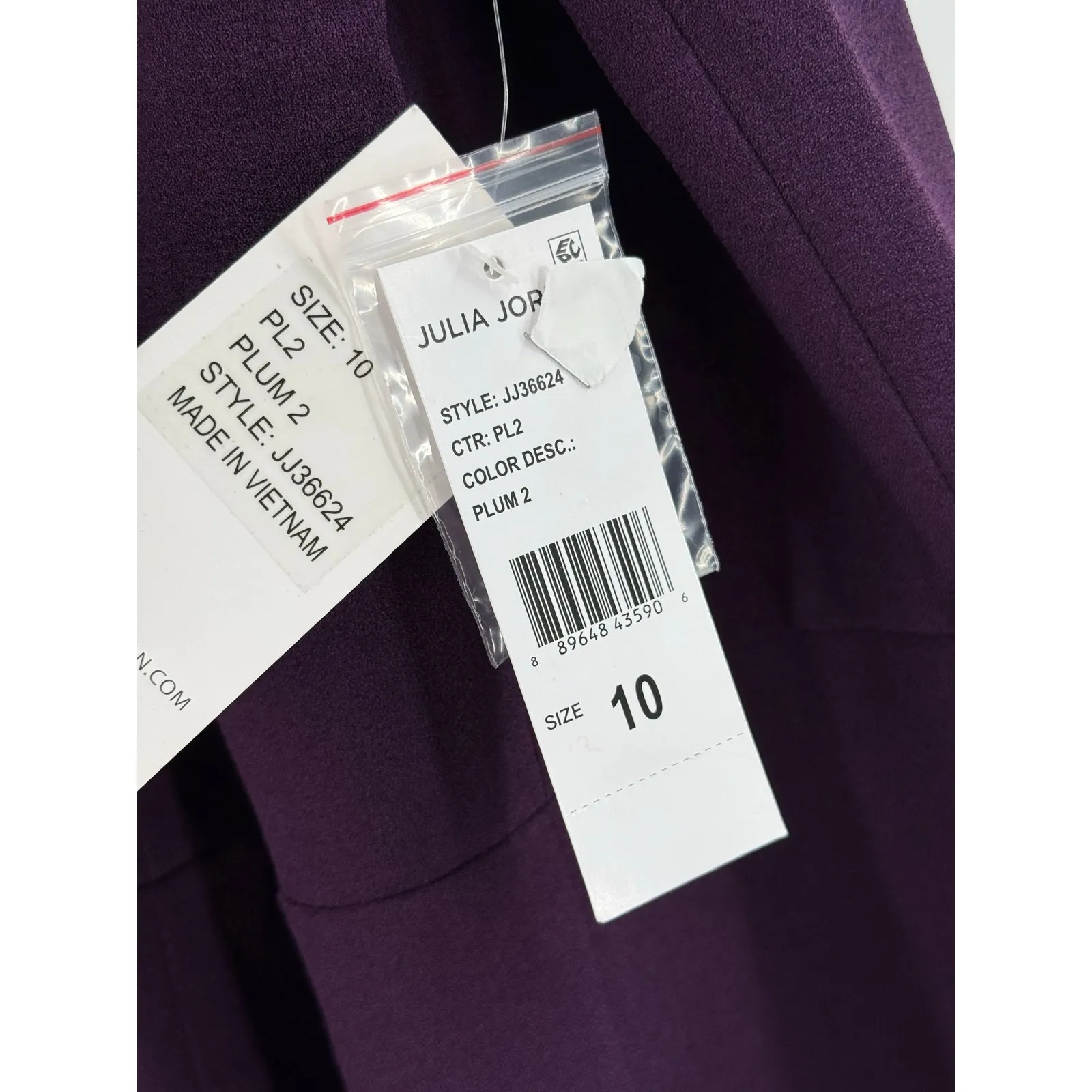 JULIA JORDAN Jumpsuit Size 10 NWT Plum Sleeveless Wide Leg Cocktail Halter Neck - Image 7