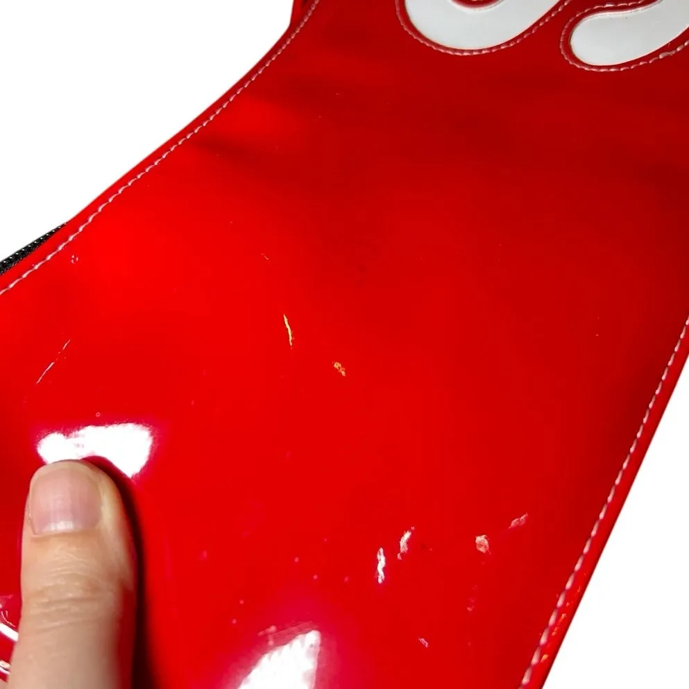 Vintage Y2K Red Patent Faux Leather S Initial Mini Baguette Bag - Image 5