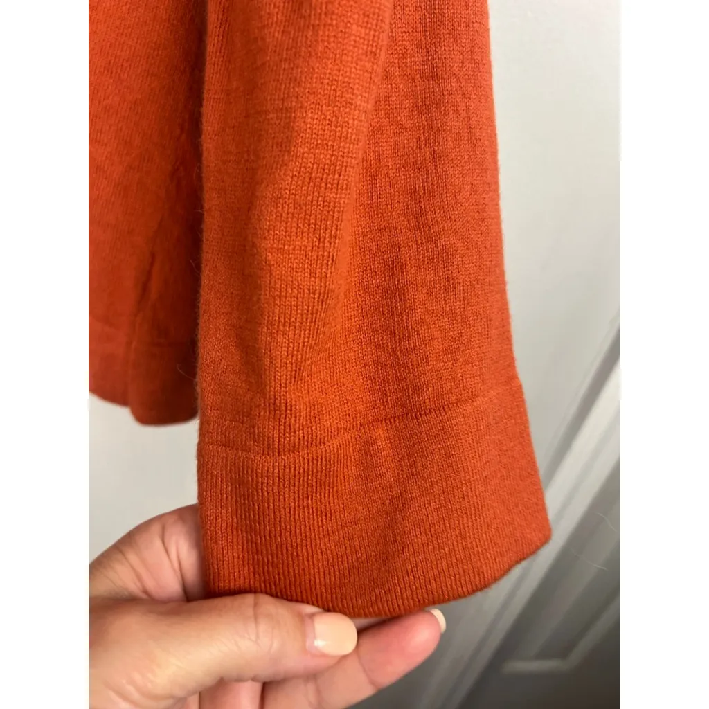 Women's kate hill Cardigan Orange Tan Button Front Size M Cashmere blends - Image 6