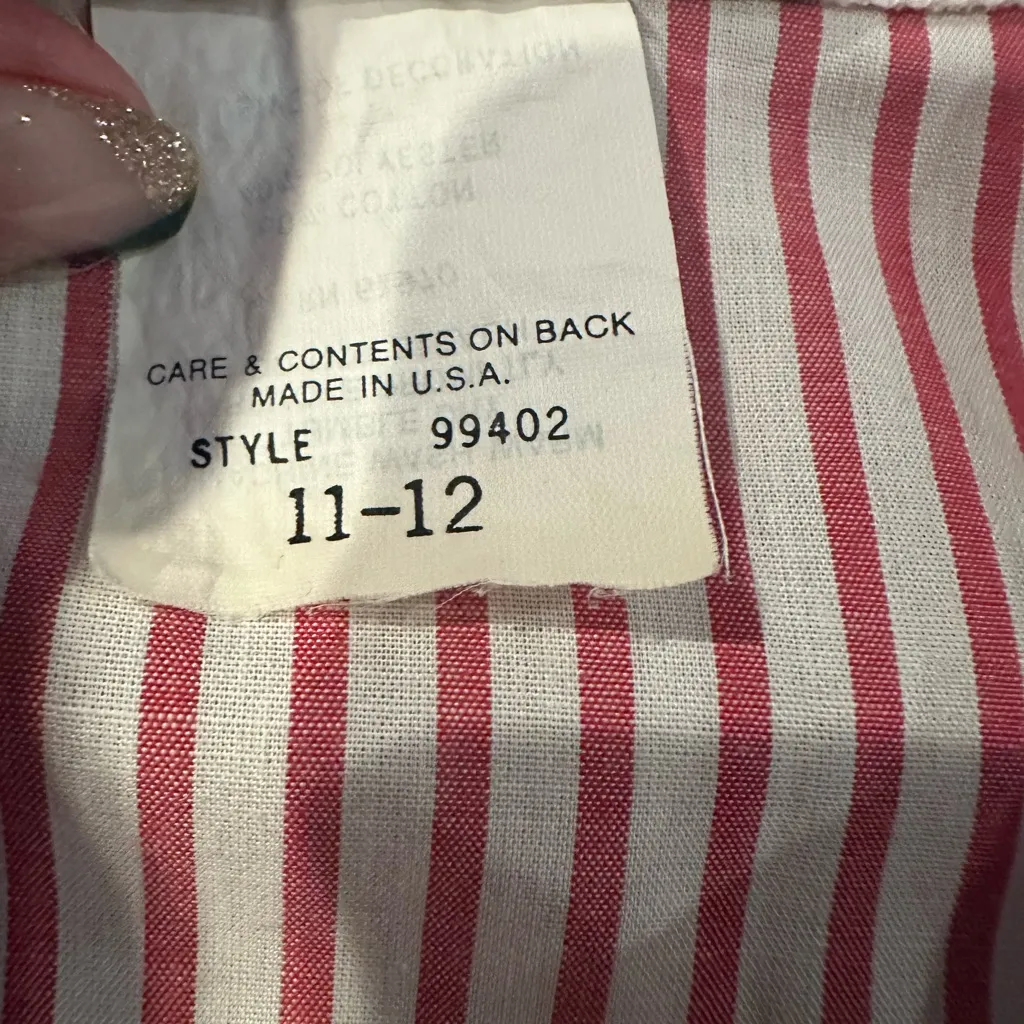 Vintage Shirt Dress Red & White Stripe EJM Ltd Size 11 - Image 8