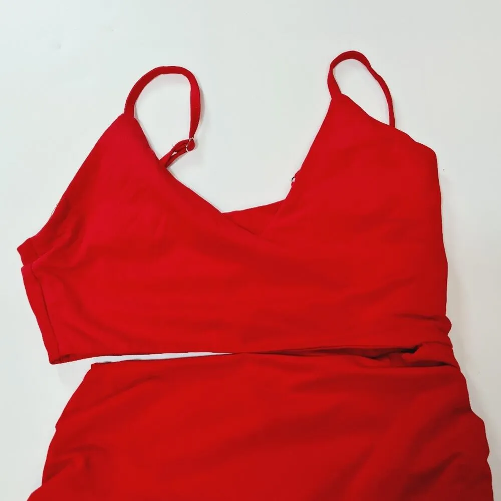 Superdown Darcey Ruched Mini Dress in Red XS - Image 5