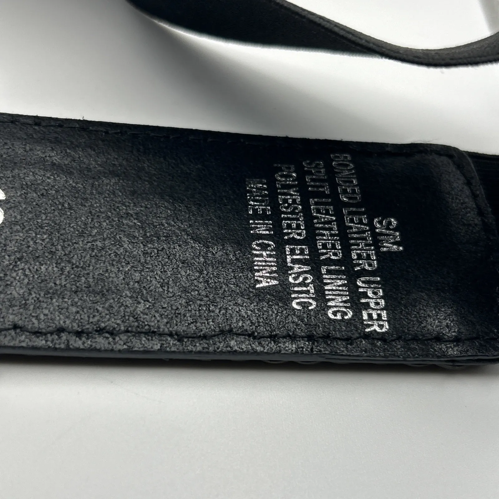 Express Black Stretch Waist Belt Woven Studded Faux Leather Elastic S/M Snap - Image 4