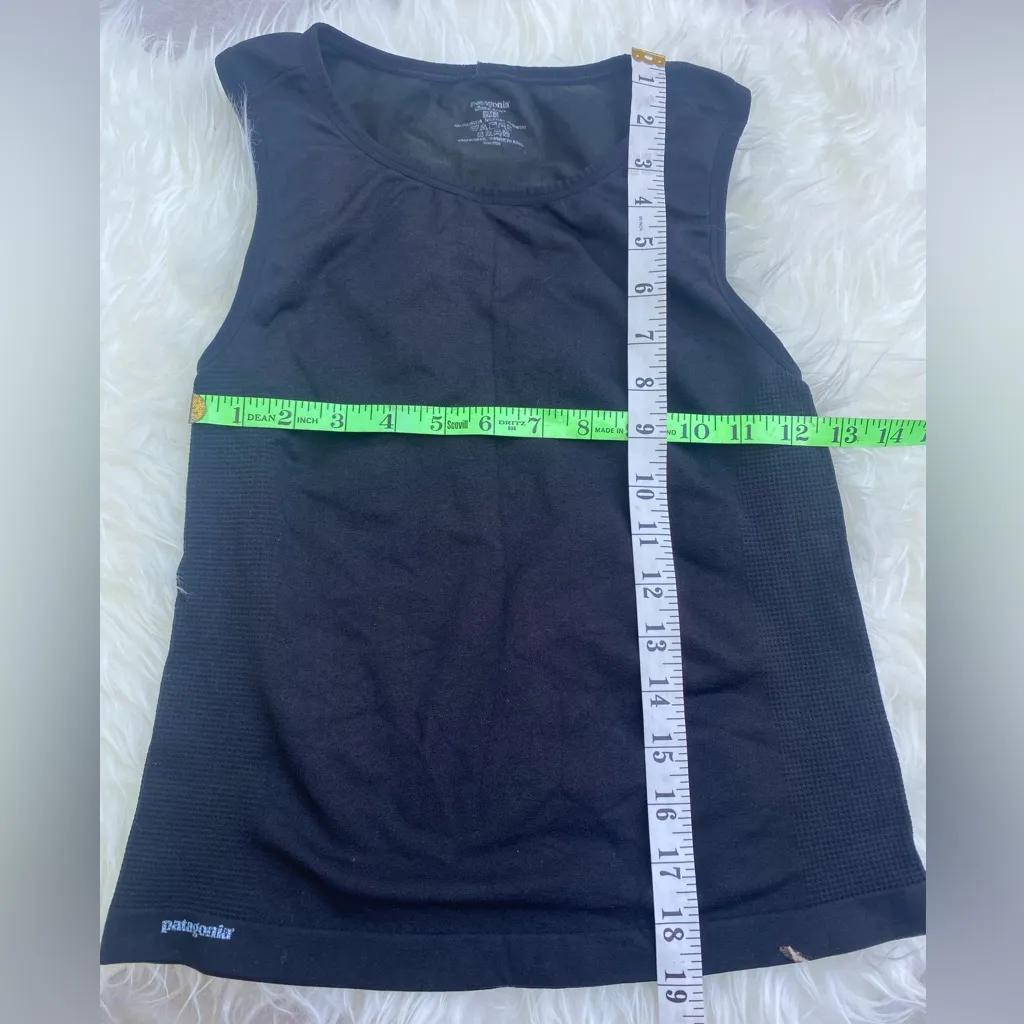 PATAGONIA Sleeveless Tank Top Womens M Medium Capilene Black Stretch Tee - Image 2