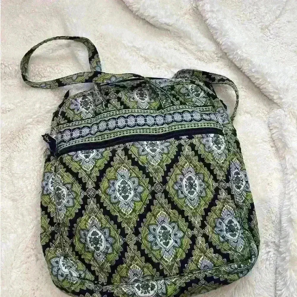 Vera Bradley Womens Cambridge Pattern Quilted Purse Green/‎ Navy - Image 2