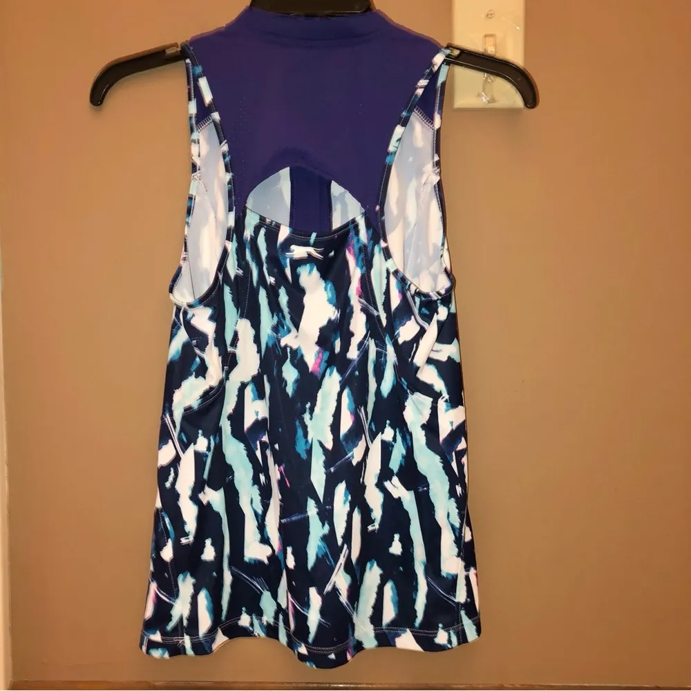 Slazenger Golf Sleeveless Quarter Zip Cutout Top  Watercolor Tie Dye Purple S‎ - Image 3