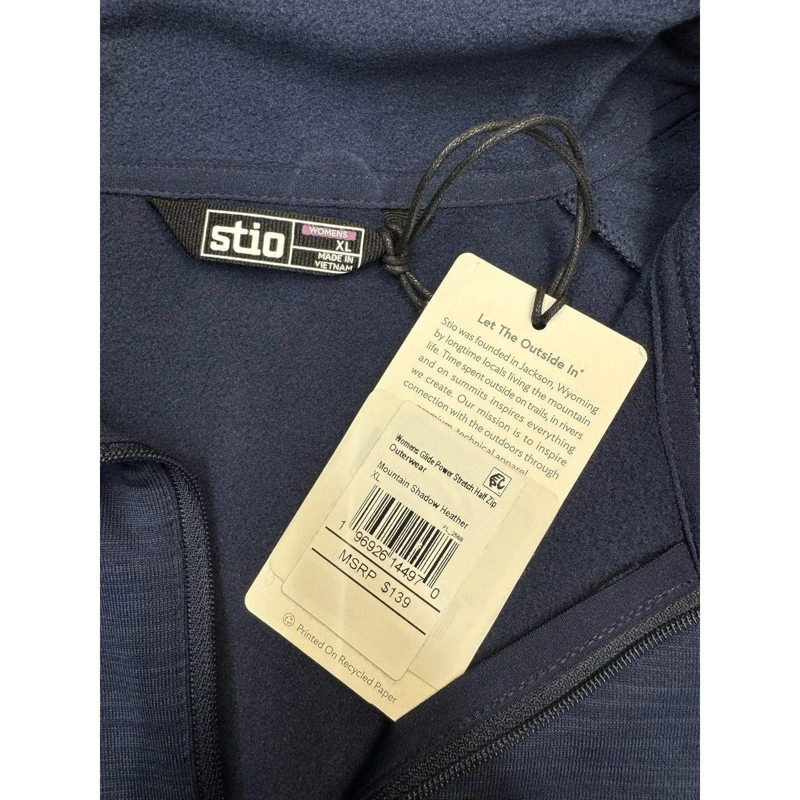 Stio Women’s Glide Power Stretch Half Zip NWT MSRP $139 Navy Size XL Blue - Image 3