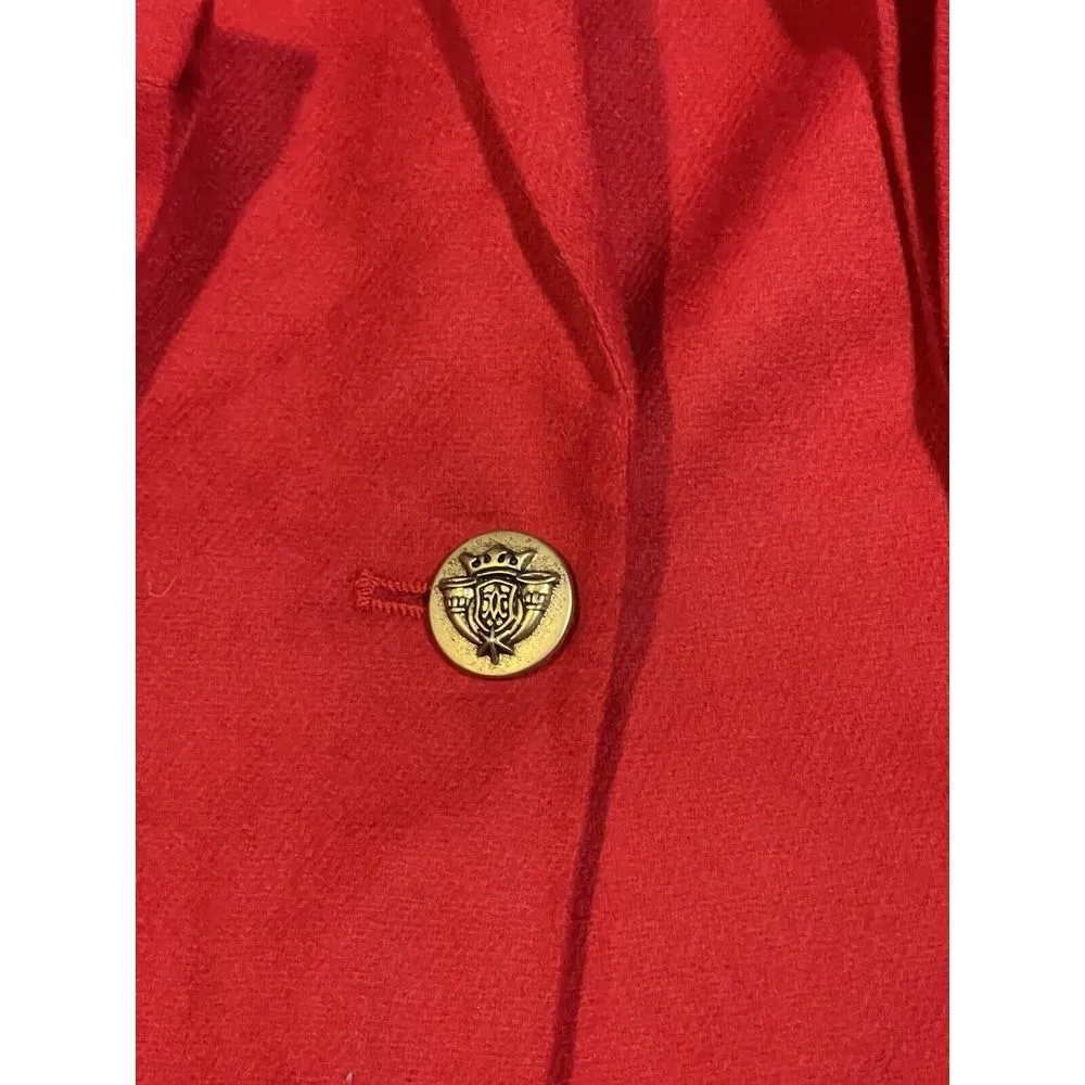 Sag Harbor Blazer Jacket Women's 14 Red‎ 100% Wool Button Pockets Lined D-338 - Image 3