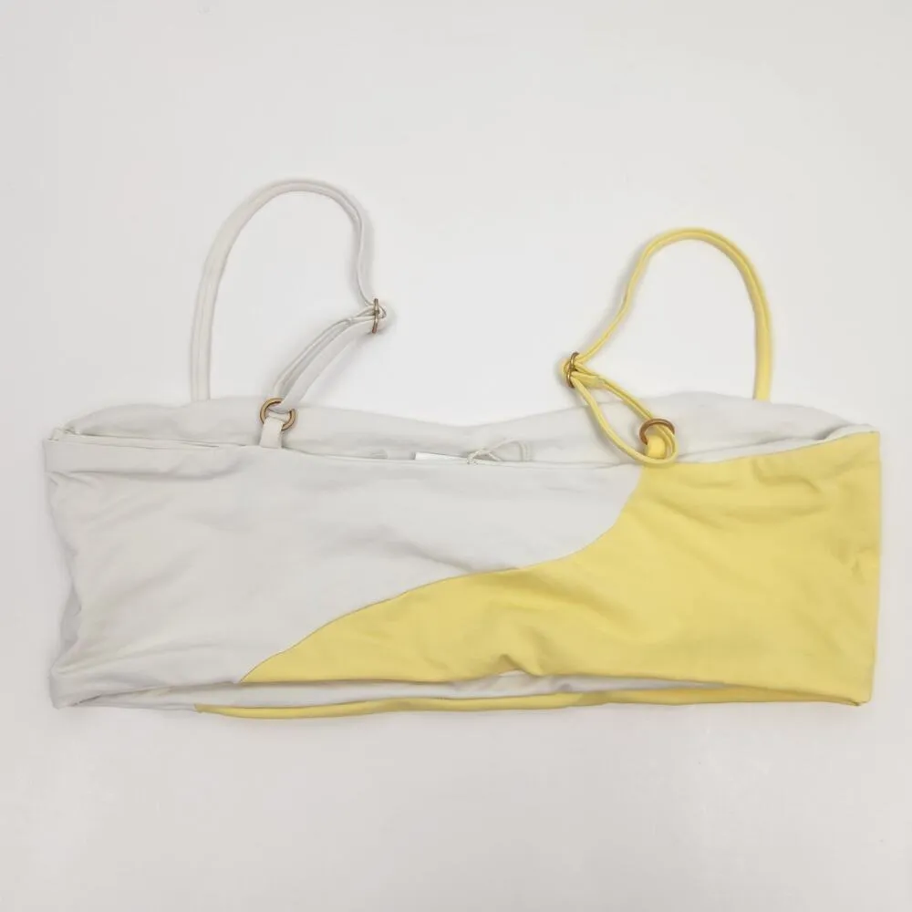L*Space Ari Bikini Top in Yellow White Size Large NWT - Image 4
