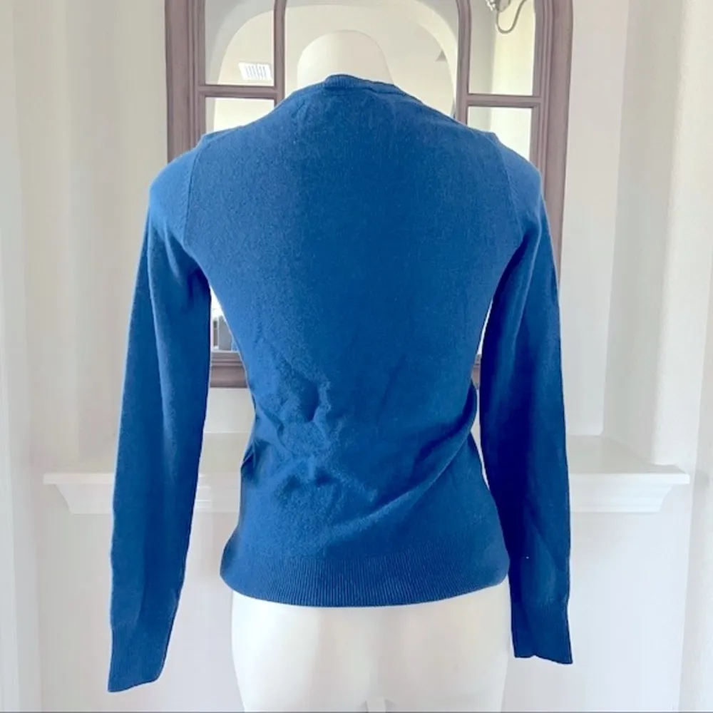 Theory Soft Cashmere Sweater Crew Neck Blue Brunnea Size P NWT $295.00 - Image 4