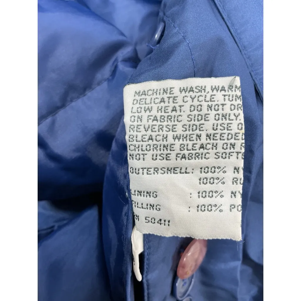 Womans Fleet Street Button Down All Weather Trench Coat Size 6 Blue Excellent - Image 4