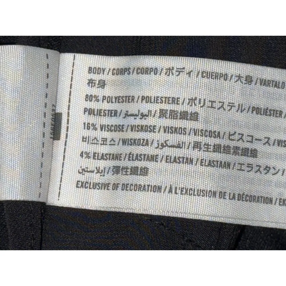 Abercrombie & Fitch Black Pleated High Waisted Straight Leg Trousers Size 30 10 - Image 6