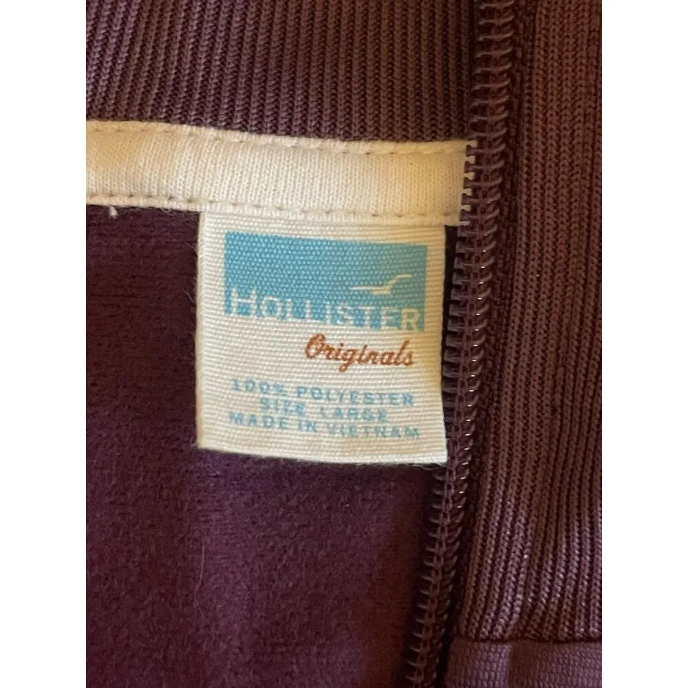 Hollister Full Zip Maroon Sweatshirt Size Large- Excellent Condition - Image 6