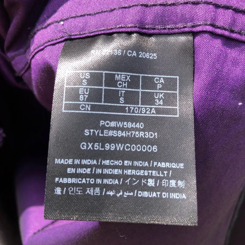 G by Guess Deep Purple Button Down Long Sleeve Shirt S - Image 6