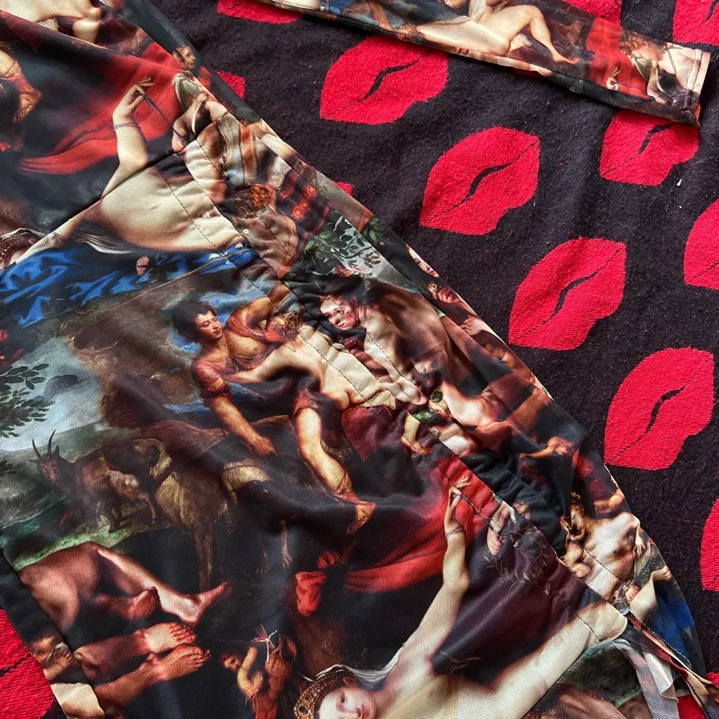 I saw it first nude artwork mesh Bodycon dress US 10 - Image 6