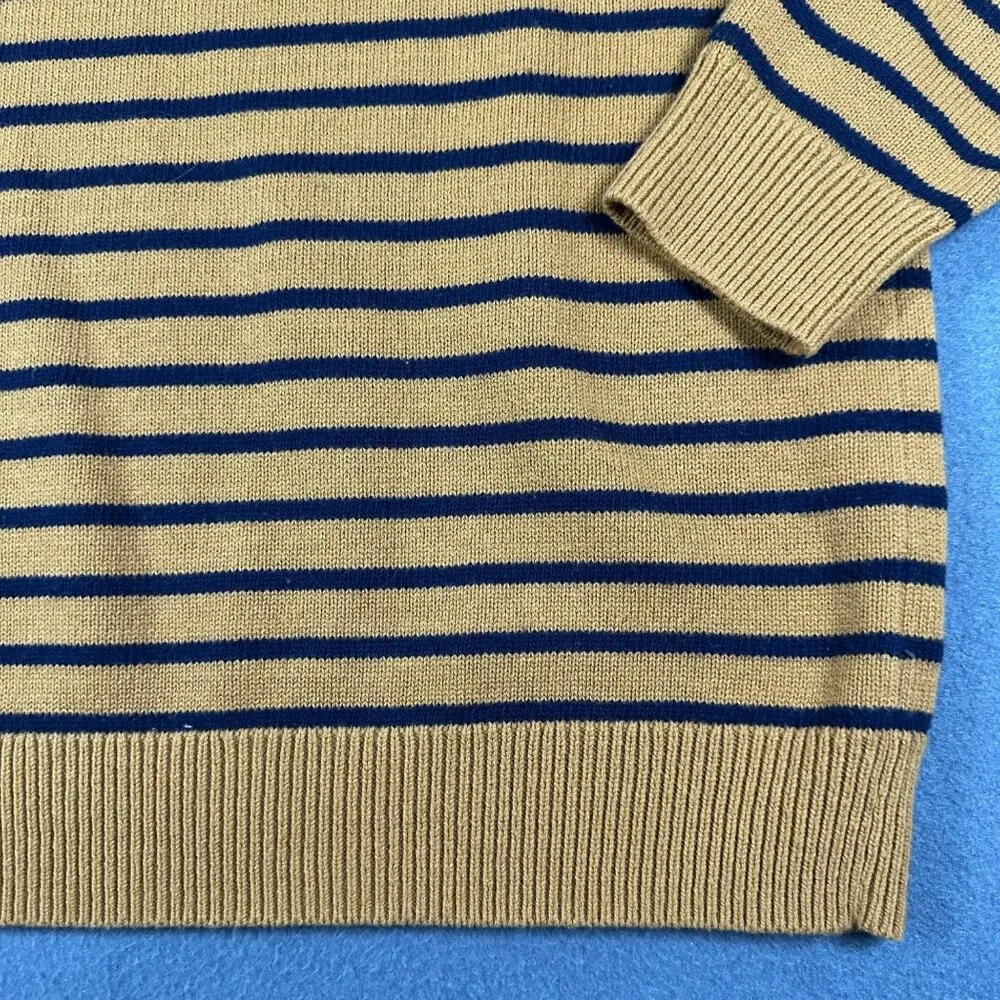 Gap Factory Womens XXL Miners Gold Blue Stripe Boatneck Sweater Long Sleeve - Image 6