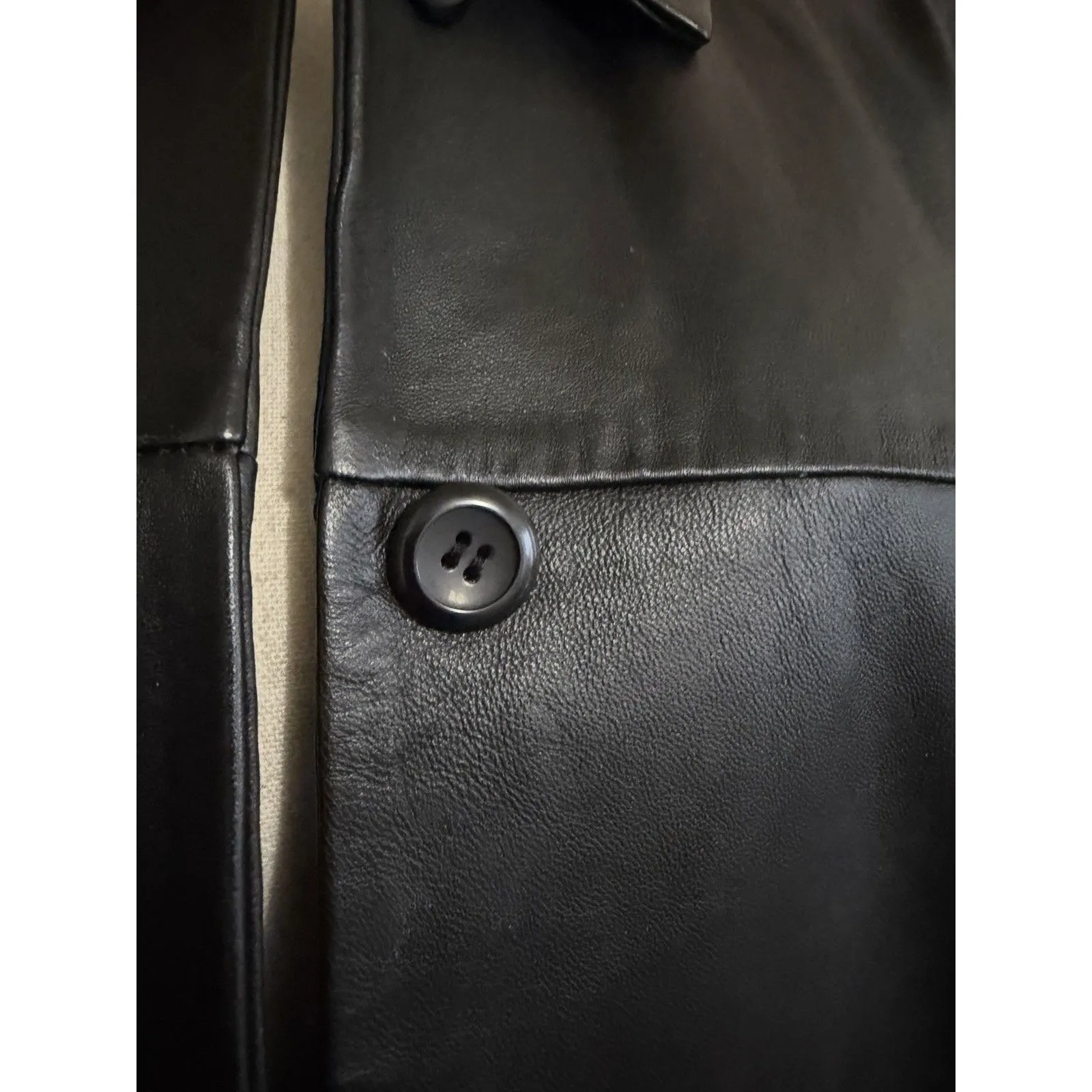 Pendleton  Woman’s Black Leather Jacket Coat Size Large Classic Quiet Luxury - Image 2