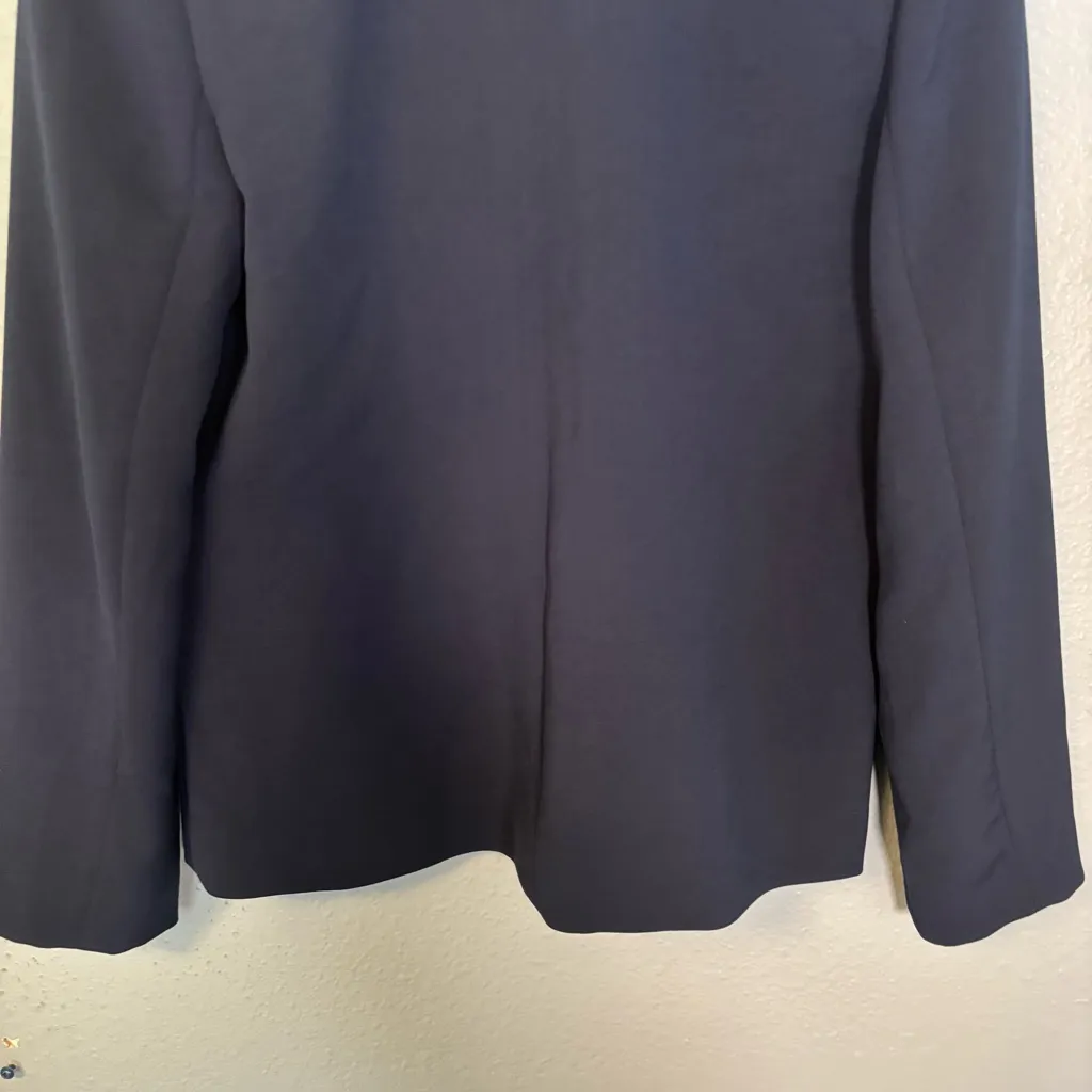 Madewell Women's‎ The Dorset Crop Blazer in Easygoing Crepe Navy Blue Sz Medium - Image 13
