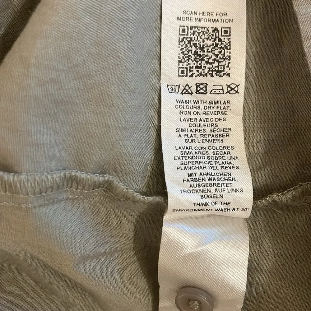 ASOS DESIGN cotton mini smock shirt dress in khaki - Image 10