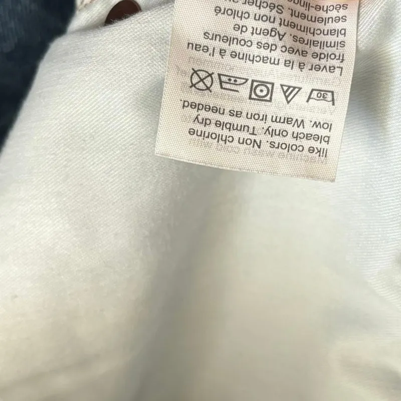 Madewell Size 30 High Rise Denim Mid Length Jean Shorts Raw Hem - Image 8