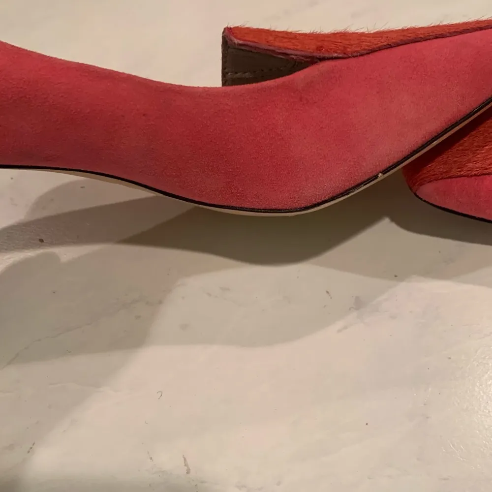 Boden Amber Cowhide and Suede Heels Squared Toe Pink Size 7 - Image 5
