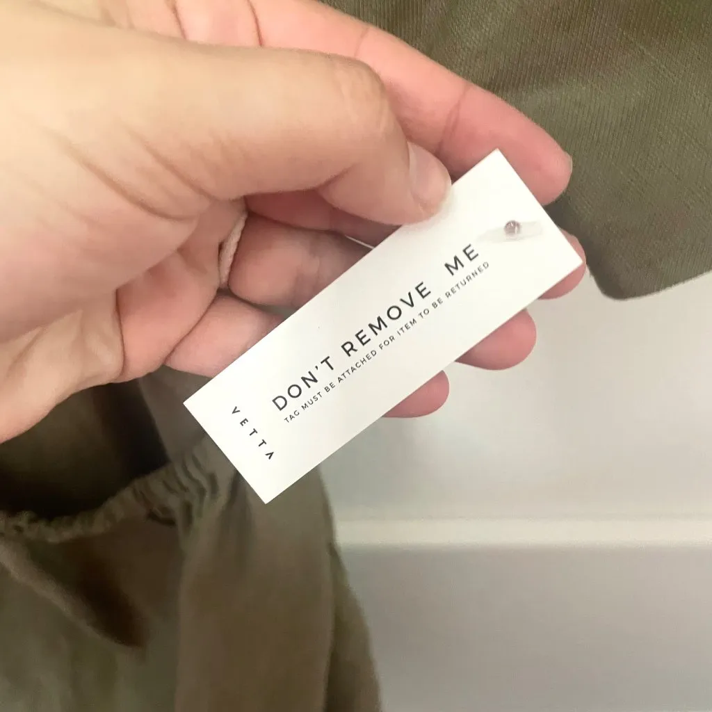 NWT Vetta Convertible Wrap Mini Dress Khaki Green Women’s Size S Tan - Image 5